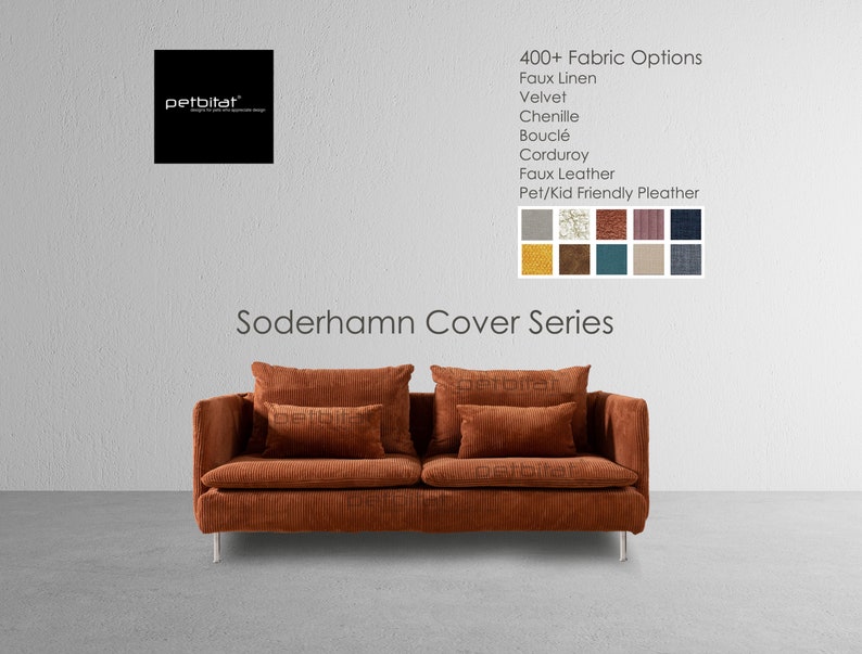 Soderhamn Cover, Custom made Soderhamn 3 Seat sofa, Soderhamn Sectional Sofa Cover, Soderhamn Replacement Cover, Soderhamn, Green Soderhamn image 1