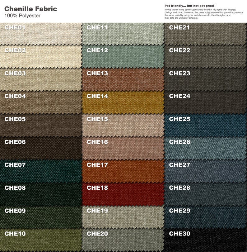 a color chart of different colors of fabric