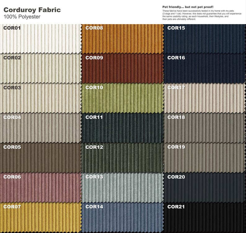 the colors of the cordy fabric