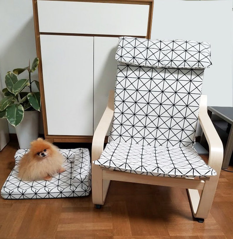 Ikea POÄNG Slipcover with selective matching dog bed image 3