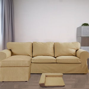 Cover for Ektorp 3 Seat with Chaise Lounge, Custom made to fit Ektorp , Ektorp Replacement Sofa Cover, Slipcover, Ektorp