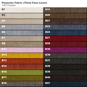 a chart of different colors of fabric