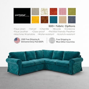 Ektorp 2+2 Seat Sectional Sofa Cover, Custom Made Cover for Ektorp 2+2 Seat Sectional Sofa, Ektorp 4 seat Corner Sofa Cover, Replacement