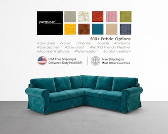 Ektorp 2+2 Seat Sectional Sofa Cover, Custom Made Cover for Ektorp 2+2 Seat Sectional Sofa, Ektorp 4 seat Corner Sofa Cover, Replacement