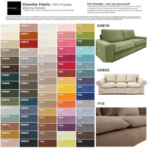 The image is a collage of various fabric swatches and a sofa, showcasing different color combinations and patterns. The collage includes images of couches and sofas in different colors and patterns, as well as swatches of fabric in various shades and hues. The image does not contain any text, and the descriptions provided are concise and avoid redundancy.