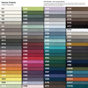 a color chart of different colors of fabric