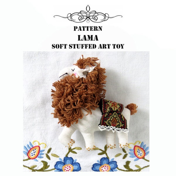 PDF pattern Lama, rag alpaca sewing pattern, soft stuffed lama, DIY llama, plush lama toy, lama doll, lama ornament, south america animal