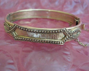 Whiting Davis Victorian Hinged Bangle Bracelet