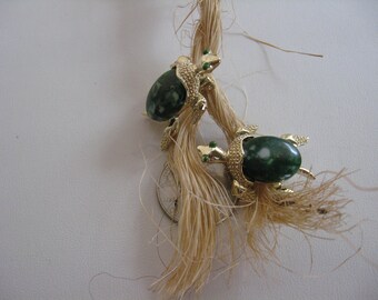 Jade Sea Turtle Brooch Pins by Gerry
