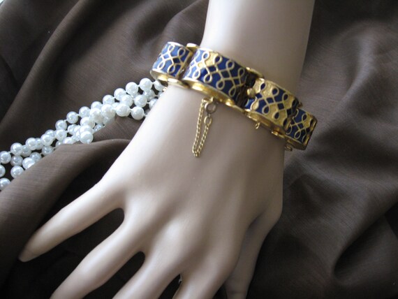 Jomaz Mazer Chunky Blue Enamel Bracelet