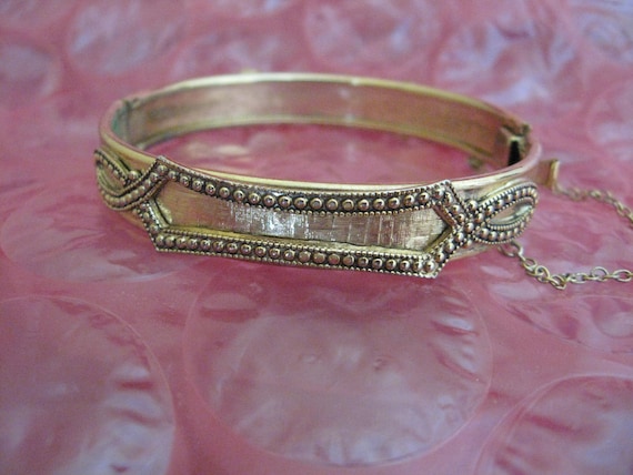 Whiting Davis Victorian Hinged Bangle Bracelet - image 1