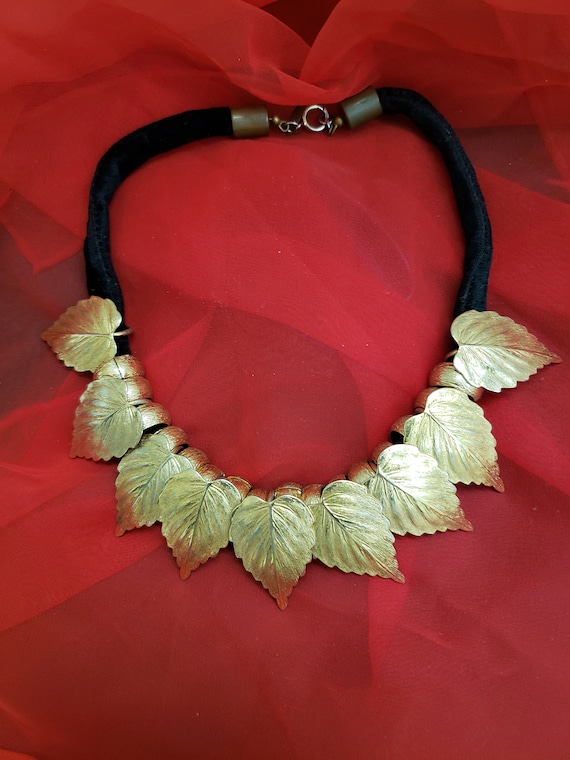 Vintage CADORO Blattgold Choker: Etruskische Revival Statement 