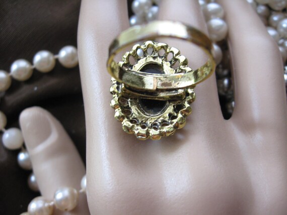 Faux Hematite Statement Ring - image 4