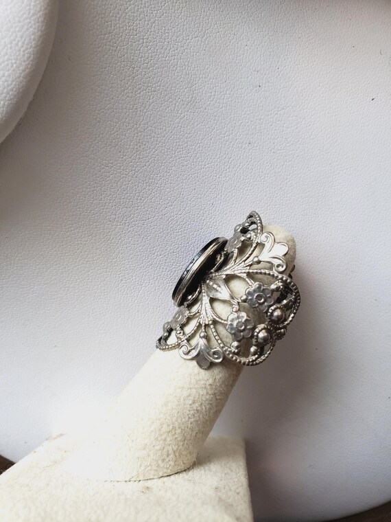 Black Onyx Statement Cocktail Ring - image 4