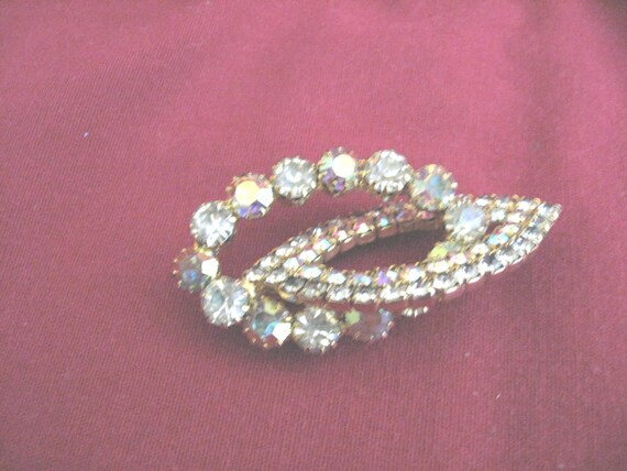 Geometric Swarovski Brooch, Aurora Borealis Rhine… - image 2