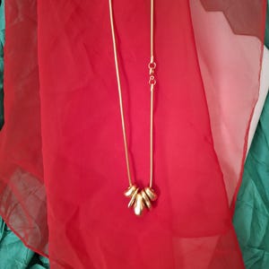 Gold Nugget Pendant Necklace, Snake Chain