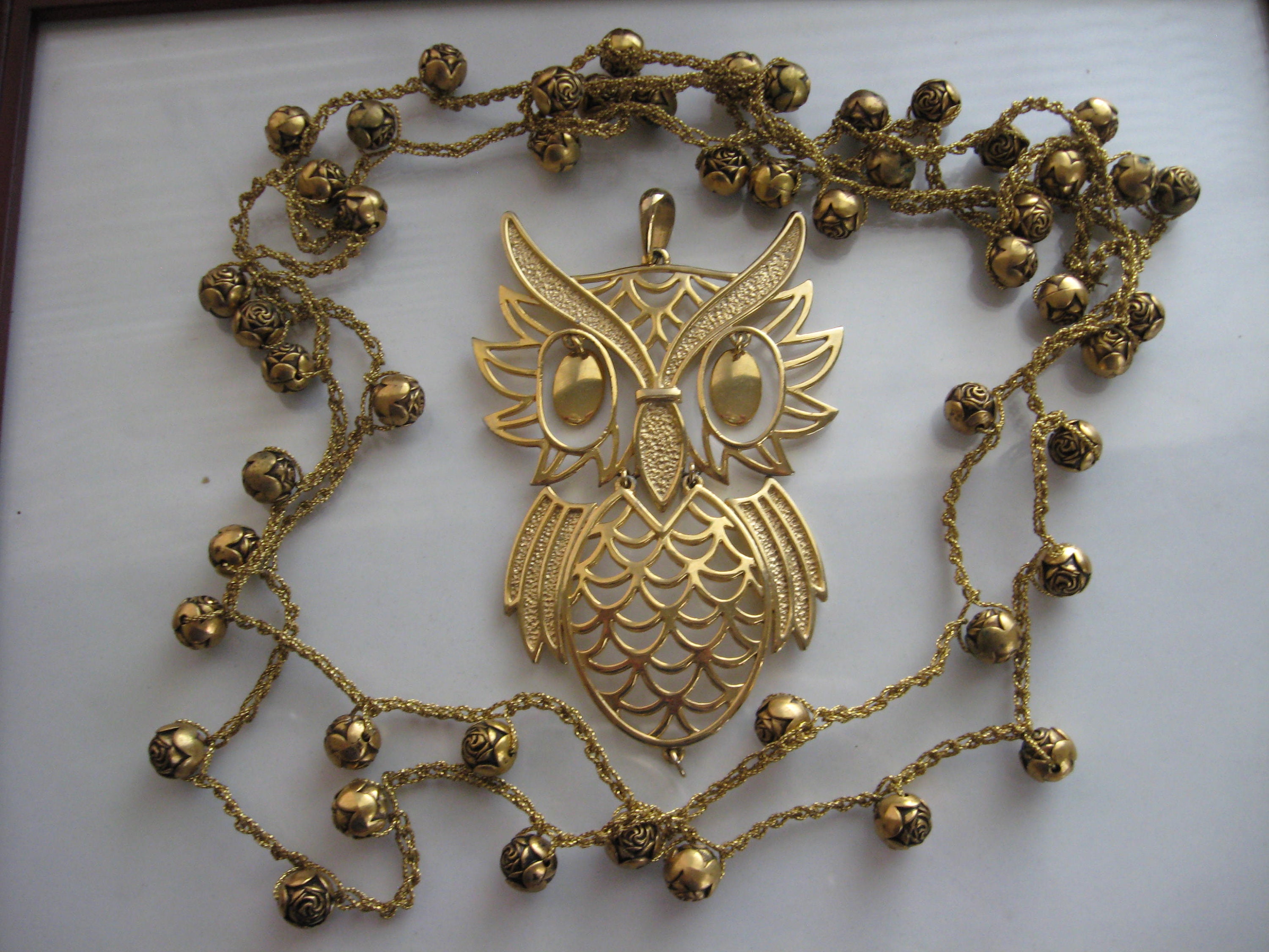 Vintage Articulated Owl Necklace Pendant Etsy