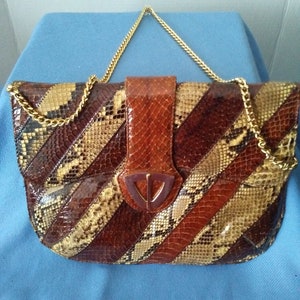 Vintage Susan Gail Genuine  Snakeskin  Shoulder- Clutch  Purse