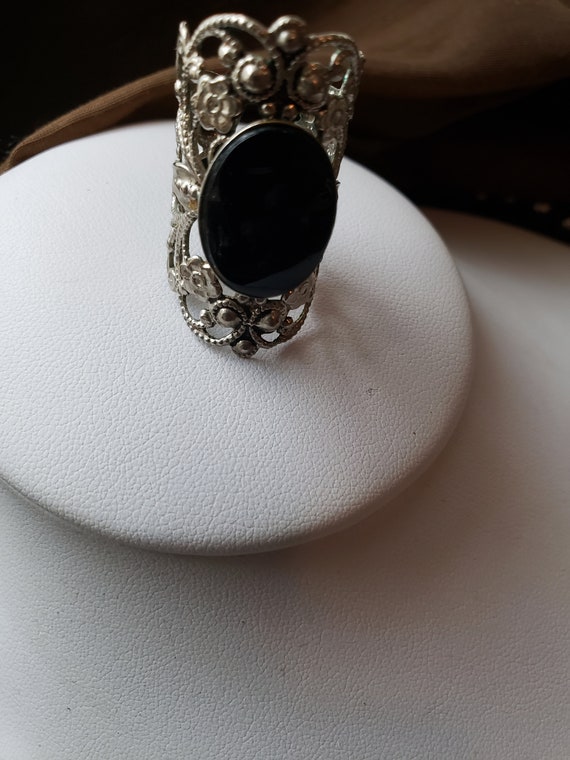 Black Onyx Cocktail Ring - image 2