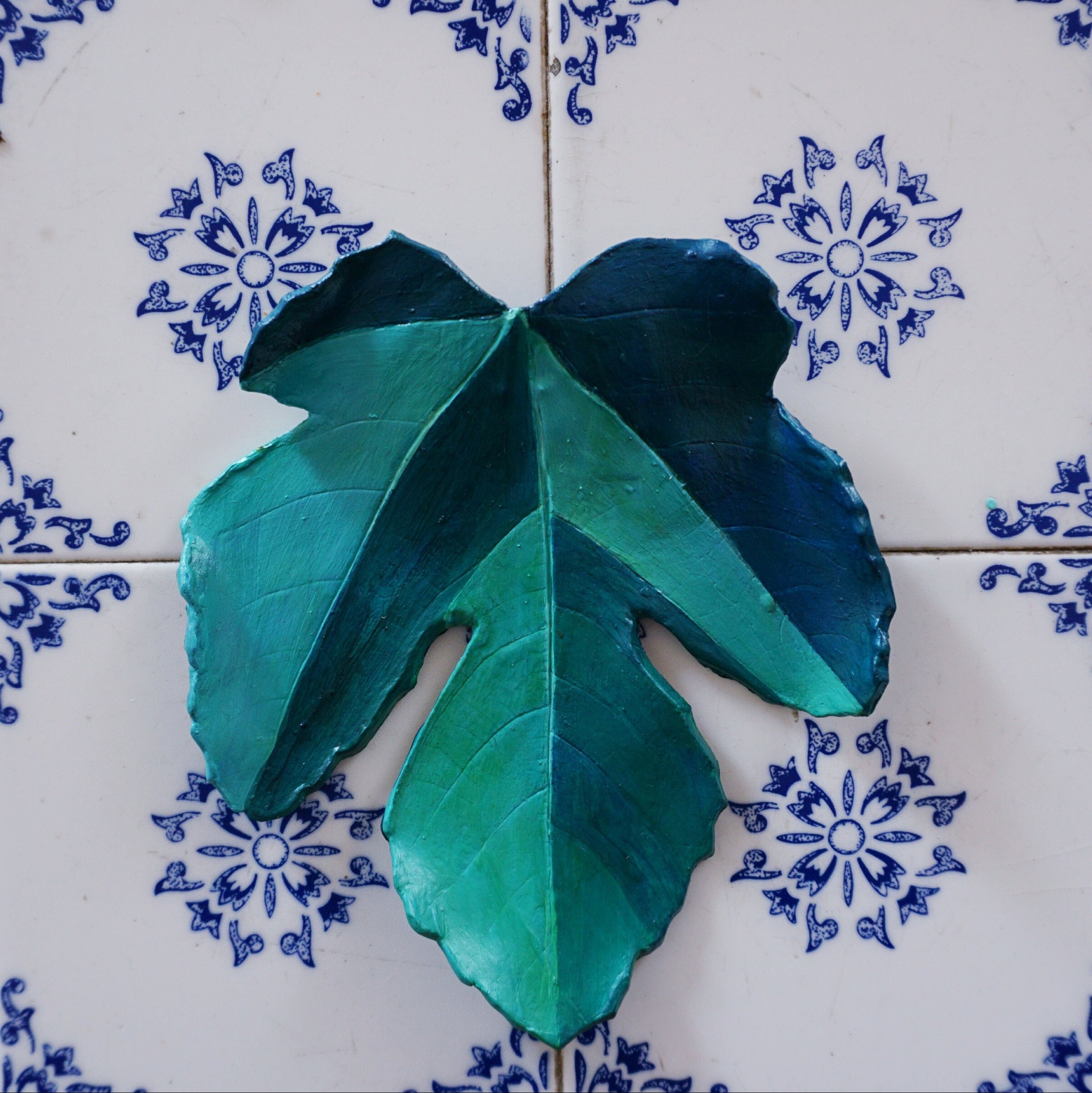 Décoration Murale/Feuille de Figuier en Argile