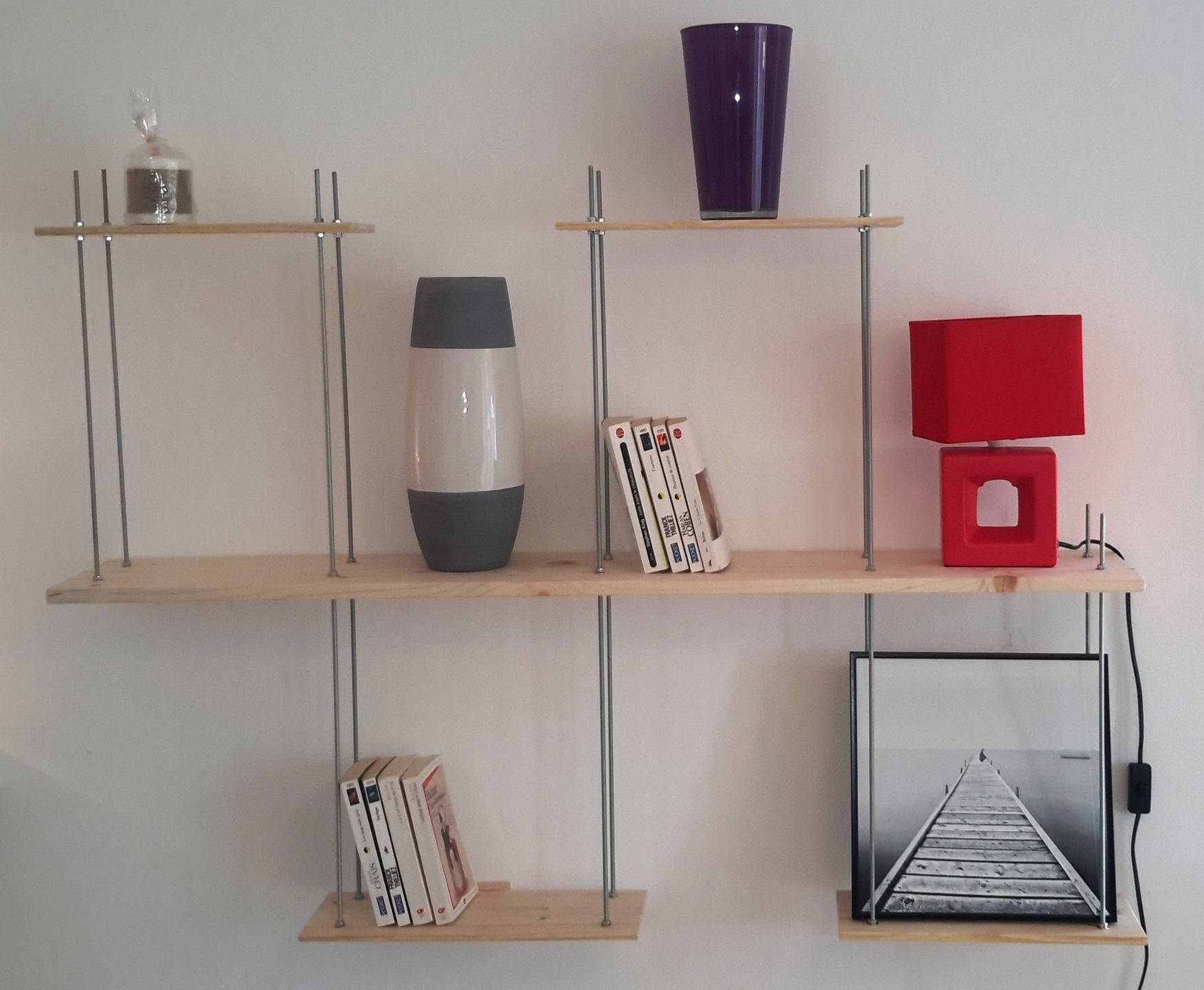 Étagère Murale en Bois | Pin et Métal