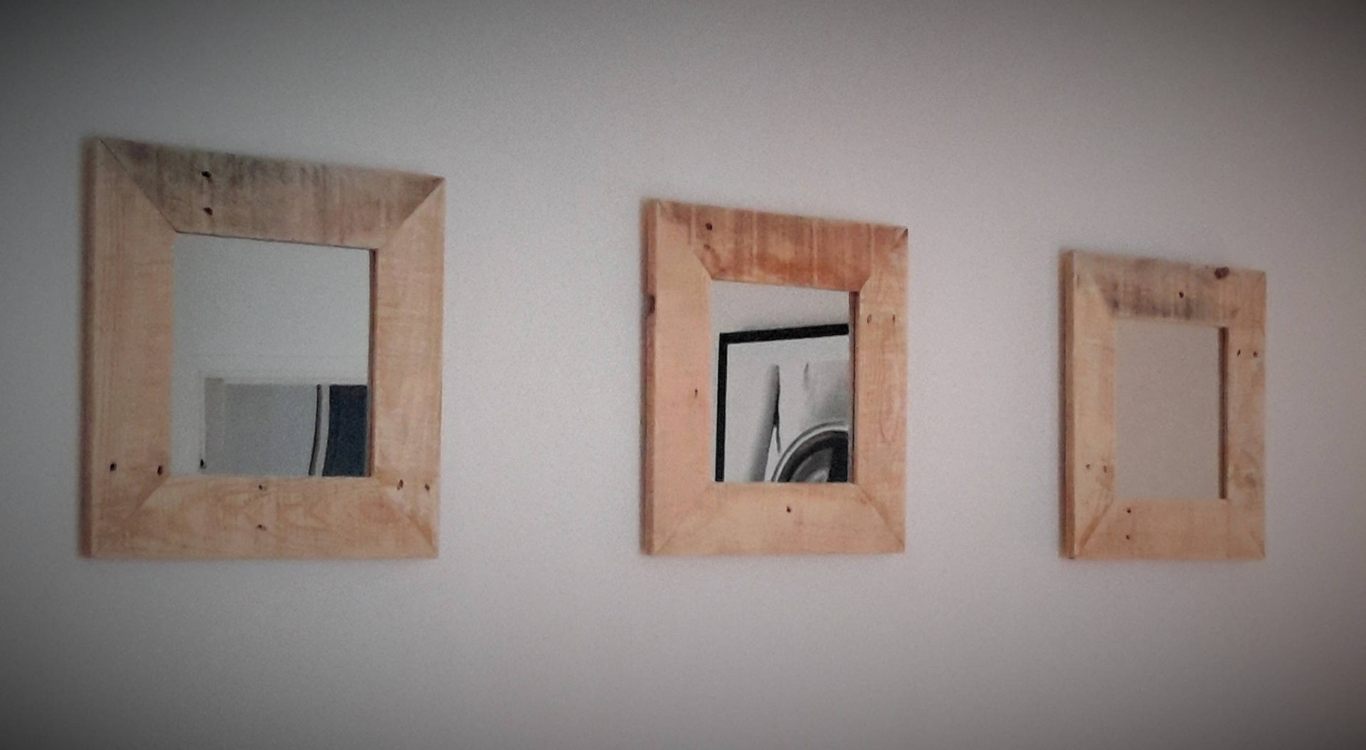 Triptyque de Miroirs en Bois Palette