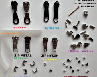 Accessory Set for Repairing all Types of Numero 5 Zippers