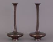 Two Meiji period Japanese bronze vases