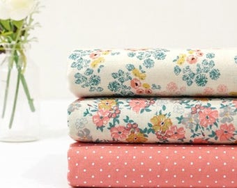 3 x Cotton fabric Fat Quarters BUNDLE PACKAGE Spring Panda Pink quarter JP43