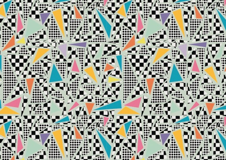 Retro triangle 100/% Cotton Fabric By THE YARD trendy triangles quilting DTP digital textile printing Yk fabrics JDTP557:
