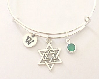 Davidstern Armreif: Personalisierter Magen David Schmuck