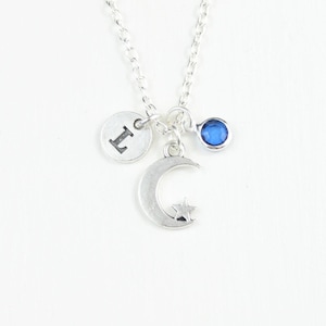 Islamic Necklace, Muslim Gift, Islam Gift, Moon and Star, Muslim moon and star, Arabic Statement, personalized Religion Jewelry, Moon Gift