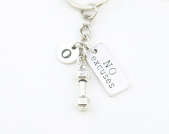 Dumbbell Keychain: Personalized Fitness Gift, No Excuses Keyring