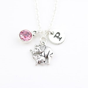 Mom Elephant necklace, Mother elephant gift, Mother and baby, Elephant gift, Elephant jewelry, Elephant calf, Mother&#39;s day gift, Mom gift