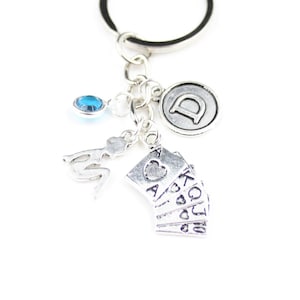Casino Keychain: Poker Card Charm, Gambling Gift