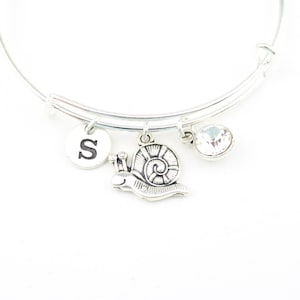 Snail Charm Bangle: Personalized Garden Bracelet