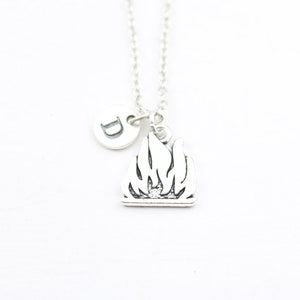 Feuer Flamme Anhänger Halskette: Personalisierter Silber Charm Schmuck