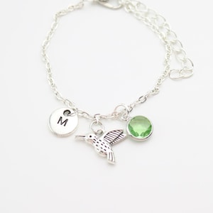 Hummingbird Bracelet, Personalized Jewelry, Minimalist Chain, Humming bird gift, Kolibri Bracelet, Bird jewelry for her, tiny small bird