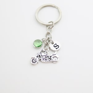 Motorbike Keychain, Silver Bike Charm, Biker Gift for Her, Motorcycle keyring, Personalized, Harley Jewelry, Motocross Gift, Custom bike
