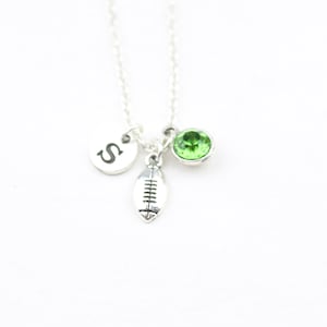 Rugby Necklace, Custom Rugby Gift, Silver football charm, gifts for her, Rugby player gift, rugby mom, football cheer gift, rugby jewelry