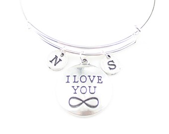 Pulsera de eternidad personalizada: dije "Te amo", regalo para pareja