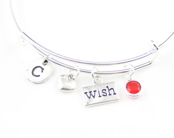 Personalized Wish Charm Bangle: Make a Wish Jewelry