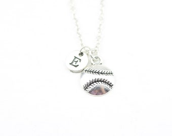 Baseball Necklace, Personalized Baseball Gift, Custom glove gift, baseball player gift, team sports, silver ball gift, for her for him ball