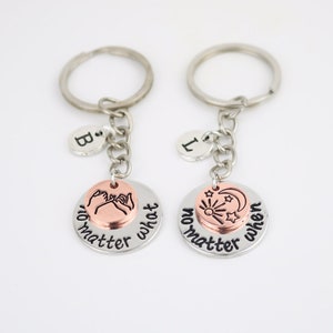 Set of Two BFF Keychains with Pinky Promise and Celestial Charms