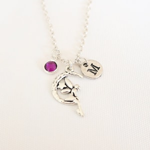 Collar de amuleto de hadas personalizado para niñas, Joyas de piedra de nacimiento para niños, Collar personalizado de regalo de hermana, Collar de letras diminutas personalizado