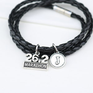Personalized Marathon Braided Bracelet: 26.2 Mile Run Gift