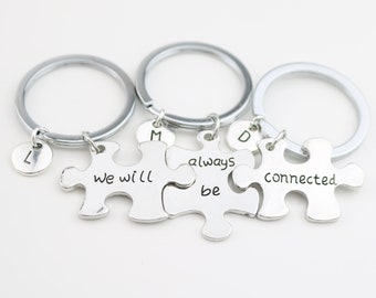 Graduation gifts for 3, moving away gift, key ring for 3, BFF Set of 3, Long Distance friendship, Woman Man keychain, 3 Best Friends Keyring