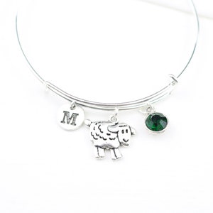 Sheep Charm Bracelet, Sheep Bracelet Women, Cute Sheep Gift, Sheep Jewelry, Silver Sheep Gift, Girl Birthday, Custom, Personalized Jewelry