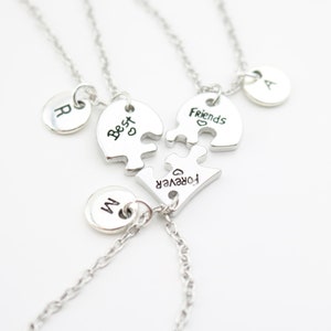 Personalized 3 BFF Necklaces, 3 Friend gifts, Friendship set of 3, Best Friends Forever, Woman Child Girls, Matching necklaces, Christmas