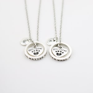 BFF Necklaces for 2, Best Friend Necklace set of 2, Personalized unique, Matching necklaces, Ring Friendship Jewelry, Christmas gift idea